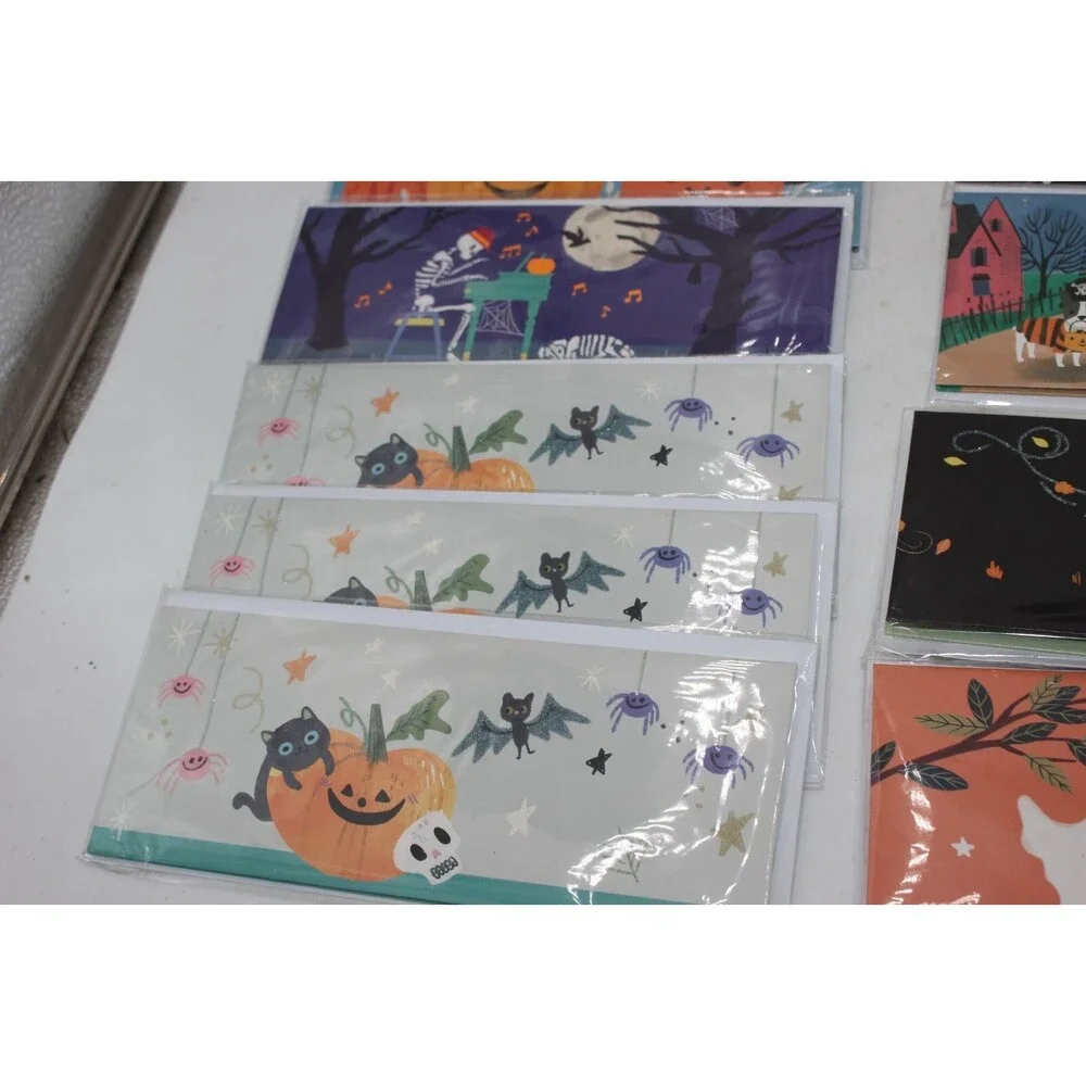 Lot of 62 Total Halloween Panoramic Pop Up Greeting Cards/Regular/Treat Bags NEW